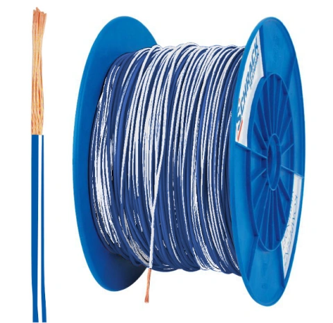 Tambur cu 300m conductor H05V-K 1 albastru/alb