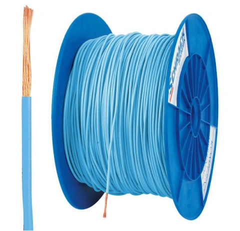 Tambur cu 300m conductor H07V-K 1,5 albastru deschis