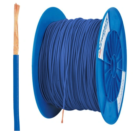 Tambur cu 200m conductor H07V-K 2,5 albastru