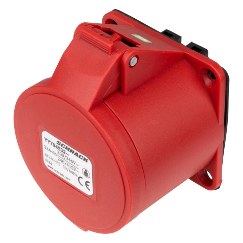 Priză CEE montaj pe panou, 5 poli, 32A 400V IP44, dreaptă