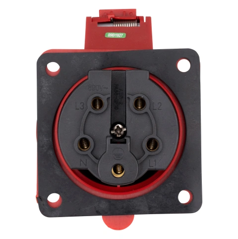 Priză CEE montaj pe panou, 5 poli, 32A 400V IP44, dreaptă_1