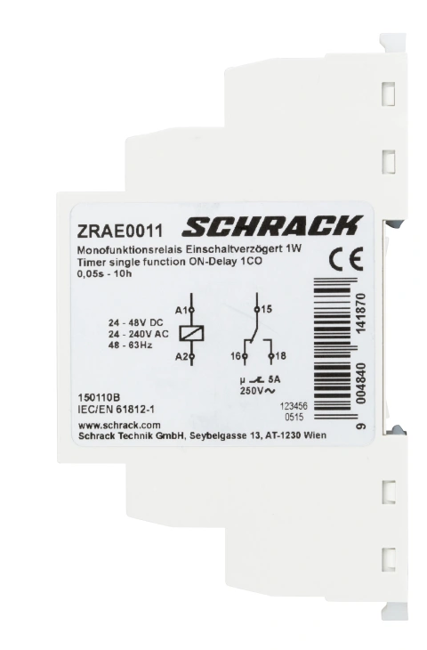 Releu temporizat la anclansare 1CC, 24VAC/DC, 230VAC,1CO,5A_1