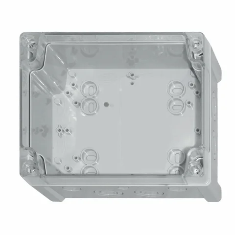 Cutii din ABS cu capac transparent şi balamale, RAL7035 (LxlxÎ)