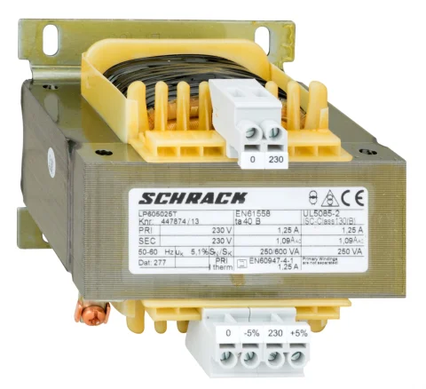 Transformatoare de comandă şi separaţie, monofazate 230/230Vca