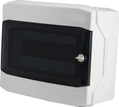 Cofrete modulare aplicate, IP65, cu uşă din plastic semitransparent (fumuriu)