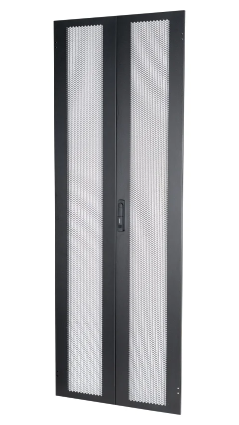 Ușă de metal dublă perforată 80% pentru dulapuri DT, W=800, neagră RAL9005