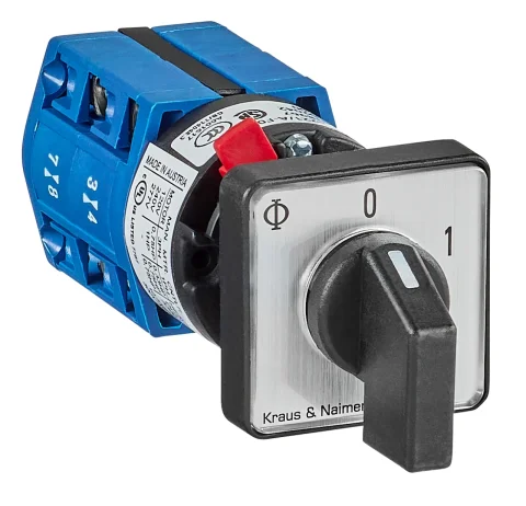 Seria KN - Comutatoare cu came miniatură, fără poziţia 0, montaj frontal cu fixare centrală, D16mm și D22mm, IP66