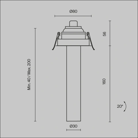 Spot Incastrat C140RS-L200-7W3K-B_5