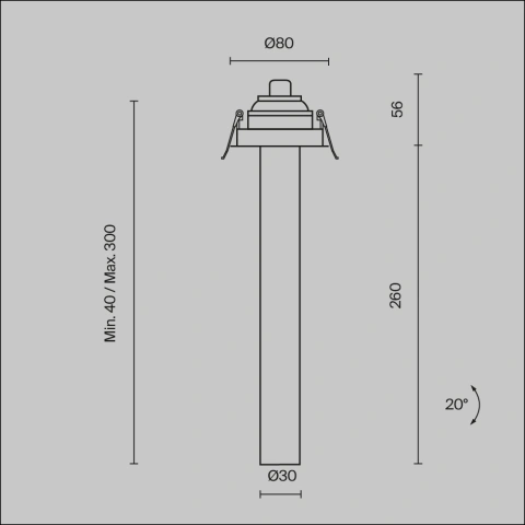 Spot Incastrat C140RS-L300-7W3K-B_5