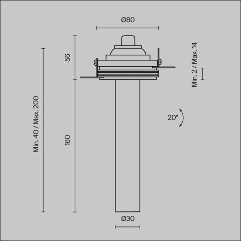 Spot Incastrat C140TRS-L200-7W3K-B_5
