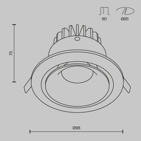 Spot Incastrat DL031-L12W3K-D-B_5