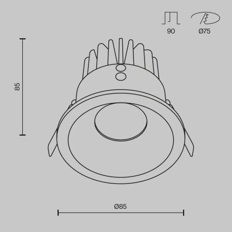 Spot Incastrat DL034-L12W3K-D-W_5