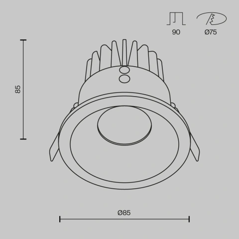Spot Incastrat DL034-L12W4K-D-B_5