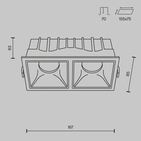 Spot Incastrat DL043-02-15W3K-D-SQ-WB_5