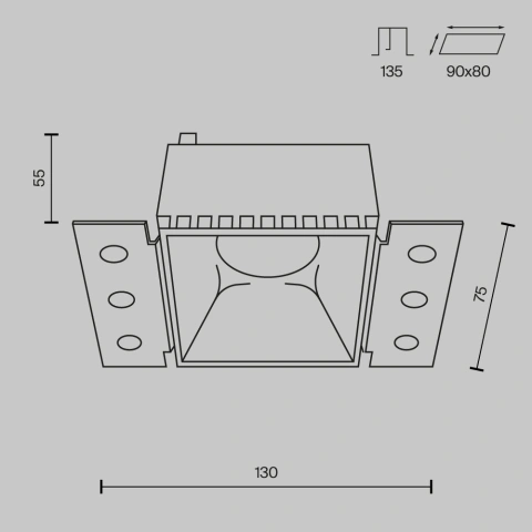 Spot Incastrat DL051-01-GU10-SQ-WMG_4