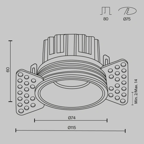 Spot Incastrat DL058-12W3K-TRS-BS_5
