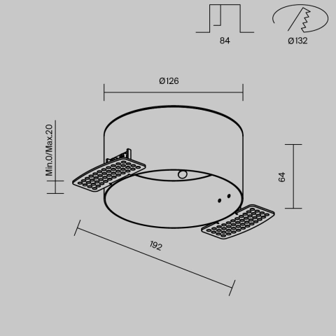 Soclu pentru Spot Incastrat DLA032-TRS12-W_4