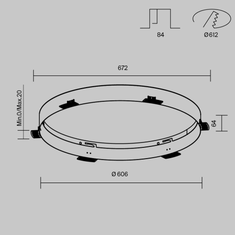 Soclu pentru Spot Incastrat DLA032-TRS90-W_4