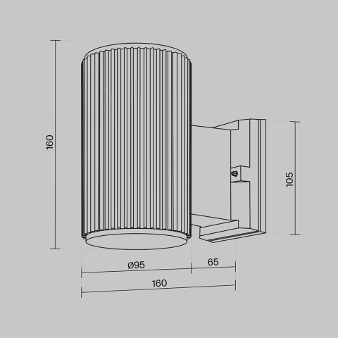 Aplica de Perete ExteriorO419WL-01GR_3