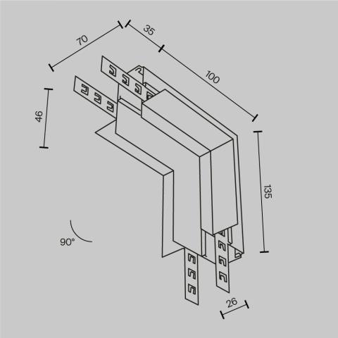 Conector Unghiular Intern Exility  pt. GKL 12.5mm, Negru_3