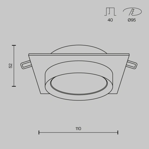Spot Incastrat DL086-GX53-SQ-BG_4