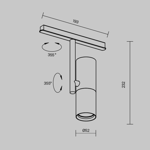 Spot Sina Magnetica Luminaire TR005-4-12W-DS-B_5