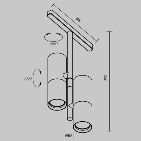 Spot Sina Magnetica Luminaire TR005-4-2X12W-DS-B_5