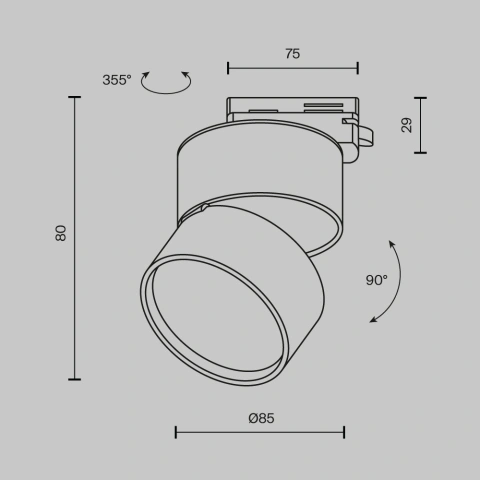 Spot pe Sina Reglabil TR007-1-12W2.7K-B-1_5