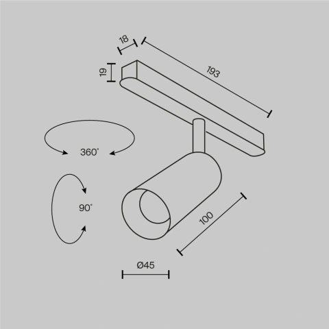 Spot Sina Magnetica Reglabil Luminaire TR032-2-5W3K-M-BBS_5