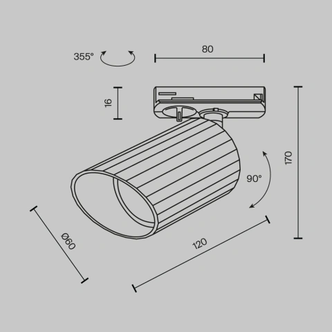 Spot pe Sina Reglabil Luminaire TR087-1-GU10-W_4