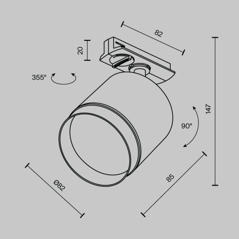Spot pe Sina Luminaire TR088-1-GX53-MG_4