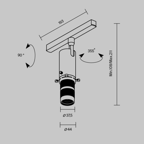 Spot Sina Magnetica Luminaire TR108-4-10W3K-DS-B_6