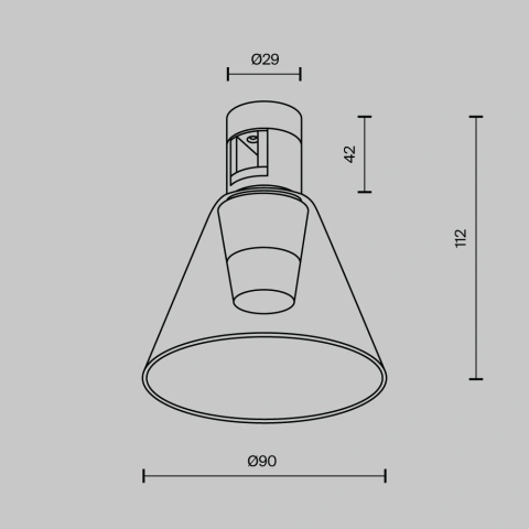 Proiector pe sina luminaire TR147-1-3W2.7K-BS-DE_5