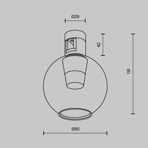 Spot pe Sina Luminaire TR148-1-3W2.7K-BS-DE_5